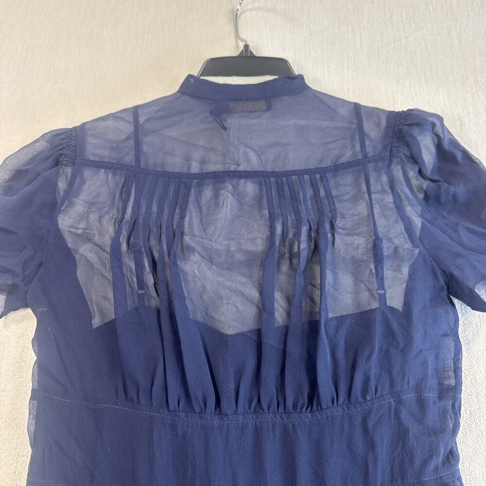 Polo Ralph Lauren Silk Dress Womens 6 Navy Dress With Overlay NWT MSRP$598 - Picture 4 of 16